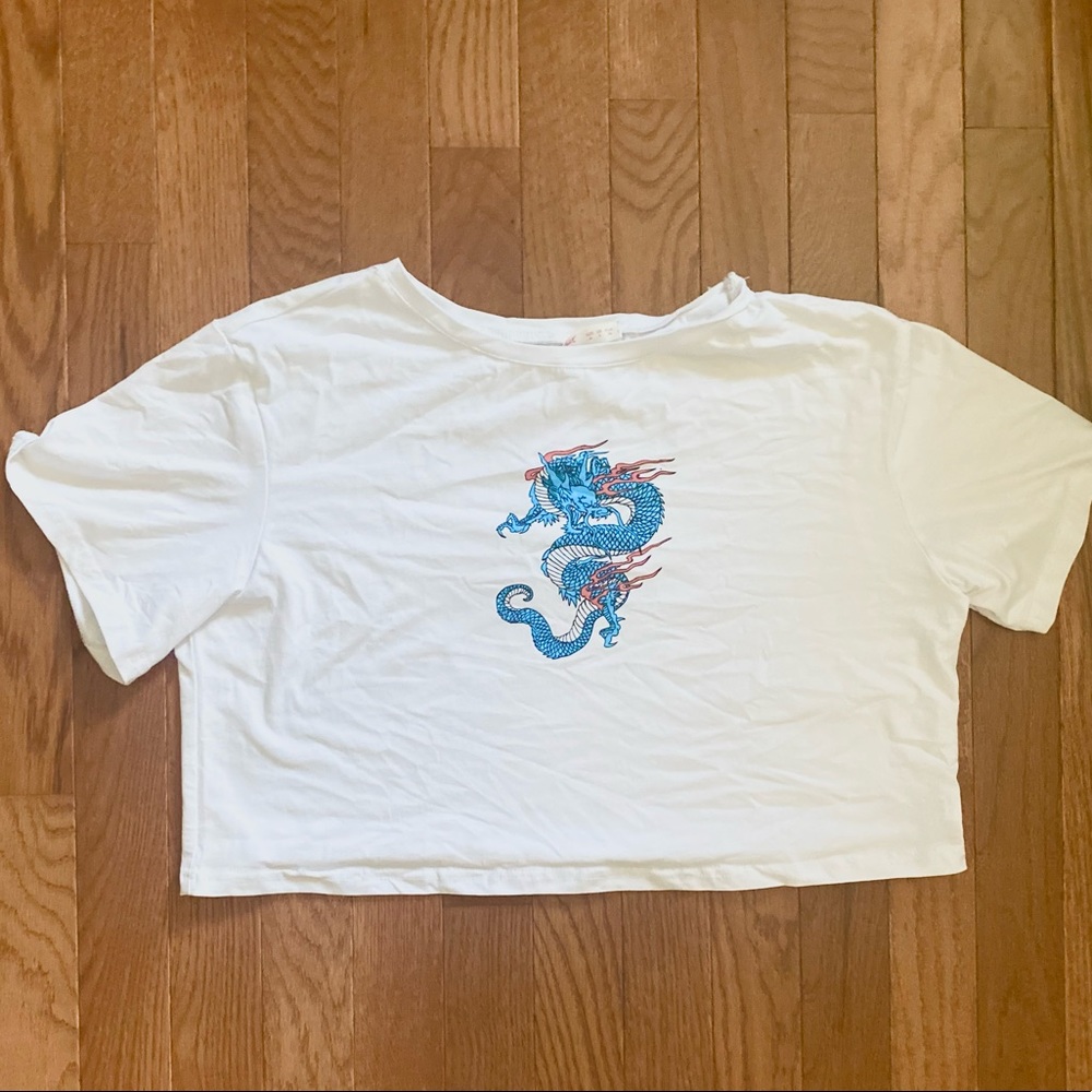 Cropped Dragon Graphic Tee